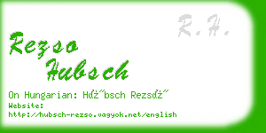rezso hubsch business card